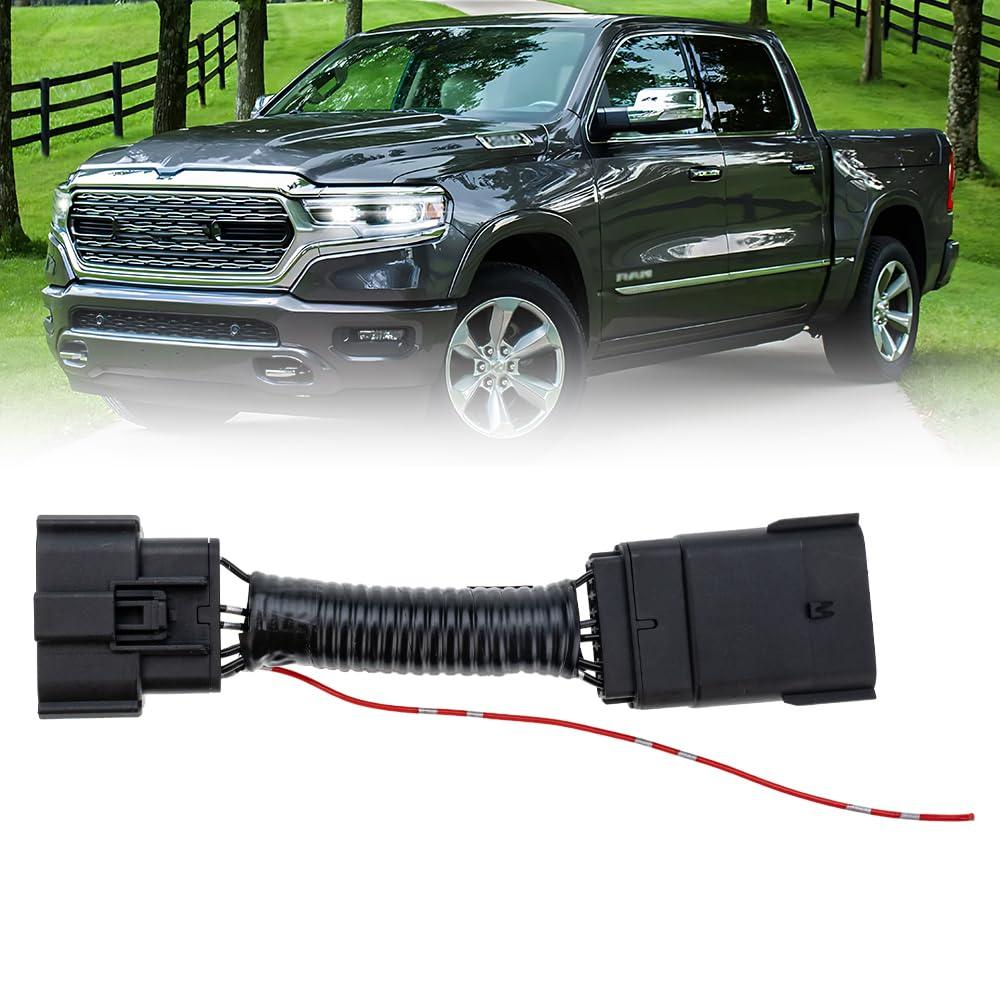 NJSBYL Parking Light Adapter LED Headlight Plug n Play Harness for 2019-2024 Ram 1500 w/LED Headlight Only 2021-2024 Ram1500 TRX Parking Light Power for Grille Lights Backlights Switch Panel Wiring