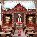 3 Pcs 10 x 3 ft Christmas Elk House Decoration Large Xmas Elk Door Covers Backdrop Christmas Garage Door Banner for Xmas Holiday Background