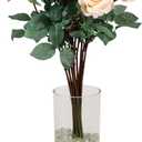 4-Pack 27 Real Touch Peach Roses Artificial Silk Flowers with 4 Blooms Lifelike Faux Roses for Wedding Bouquets, Centerpieces & Home Décor