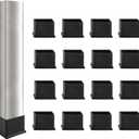 Rectangle Furniture Leg Protectors 1-1/2" x 1", Masendelk 12 Pack Black Chair Leg Caps Wood Floor Protectors, 38 x 25mm Rubber Chair Leg Covers - 12 Pieces