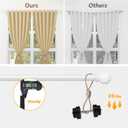 White Curtain Rods for Windows 66 to 120, Adjustable Long Drape Rod for Outdoor Patio, Sliding Glass Door, Heavy Duty 5/8 Diameter Drapery Rod Set, 10 ft Metal Curtain Pole, Easy Install - White