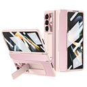 Fold 5 Case, One-Piece Housing Hinge Protection Leather ZFold5 Case with Kickstand, Compatible with Samsung Galaxy Z Fold 5 2023 (Pink)