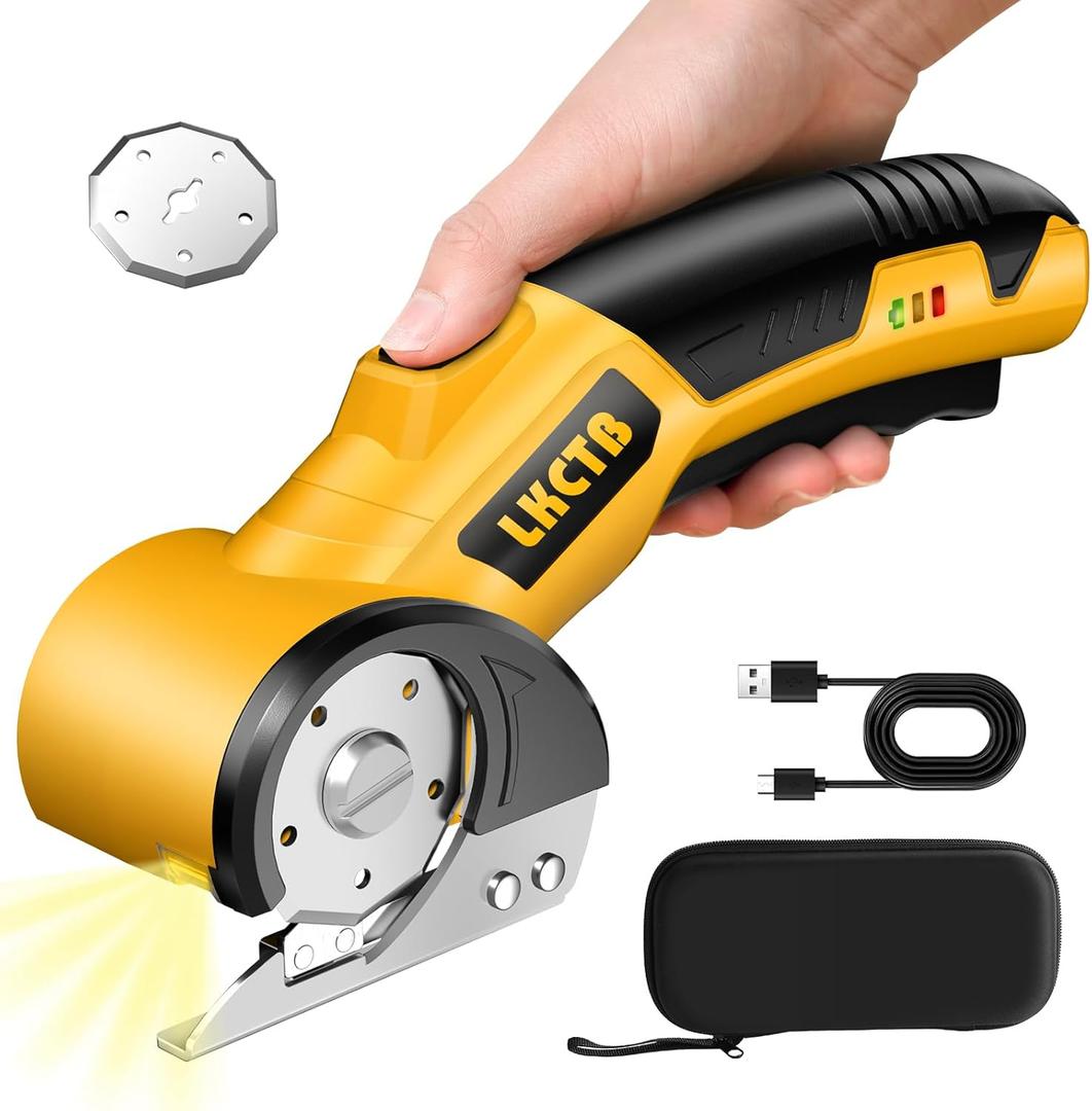 Electric Scissors, Cardboard Cutter, With LED Light, High-Efficiency Brushless Motor