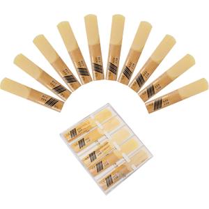 Pimoys 10 Pack Traditional Bb Clarinet Reeds with Plastic Box, Strength 2.5