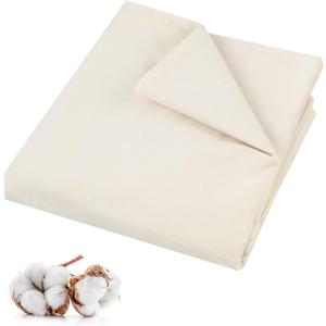 PEASUG 100% Cotton Muslin Fabric, 63 Inch X 2 Yards Unbleached Muslin Fabric by The Yard, Medium Weight Draping Fabrics Suitable for Sewing Embroidery, Garments, Crafts Material-Natural