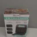 Bakers Friend 3 in 1 Mini Waffle Maker with Removable Plates, Mini Pancake Maker, Grilled Cheese Maker, Breakfast Sandwich Maker Press, Indoor Grill, Belgian Waffle Maker, Aqua