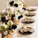 supernal 120pcs Black and Gold Plastic Plates Disposable Fancy Elegant Party Plates Heavy Duty Gold Plastic Dinnerware with Dinner and Dessert Size for Party, Valentine's Day Party and Wedding