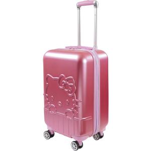 FUL Hello Kitty Carry On Luggage, Molded Hardshell Rolling Suitcase with Spinner Wheels, Pink, 21 Inch