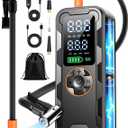 Tire Inflator Portable Air Compressor, 150PSI Electric Air Pump with Digital Pressure Gauge, Fast Inflation, Auto Shut-Off, 12V LED Light, Compact&Cordless Quick Inflation for Car, Motor, Bikes, Balls