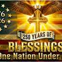 250 Anniversary USA Flag, Double Sided 3-Ply 3x5 FT Patriotic 1776-2026 USA Flag, Outdoor Banner, One Nation Under God, 250th Anniversary Celebration Decor for 4th of July Decorations (Black)