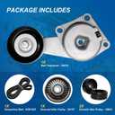 Serpentine Belt Drive Component Kit with Belt Tensioner & Idler Pulleys, Fit Ford Expedition 2009-2014, Explorer 2006-2010, F-150/F-250/F-350 2005-2006, Lincoln Navigator 2010-2014, Replaces 90K38274A