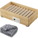 Wooden Under Desk Foot Warmer, Powerful Fast Heating Personal Heater for Feet and Legs, Silent Energy Saving with Thermostat & Timer for Home Office (Temp Adjustment Tutorial in Video Gallery)