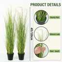 4 Pack 4 ft Tall Artificial Grass Plant Fake Pampas Grass in Pot Large Faux Floor Plants Potted Artificial Greenery for Indoor Outdoor Garden Home Bathroom Office Room Housewarming Wedding Decoration