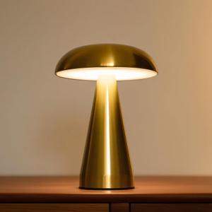 Portable LED Desk Lamp, 5000mAh Rechargeable Battery, 3-Color Touch Control, Cordless Table Lamp with Stepless Dimming, Modern Bedside Lamp for Bedroom, Living Room, and Dining Room (1-Pack Gold)