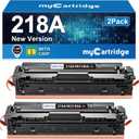 218A W2180A Black Toner Cartridges 2 Pack High Yield (with Chip) Compatible Replacement for HP 218A 218X for Color LaserJet Pro 3201dw MFP 3301fdw 3301cdw 3301sdw Printer Ink W2180A W2180X