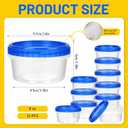 12 Pack Freezer Containers with Screw On Lids, 8 Oz Stackable Reusable Plastic Storage Container, Airtight Plastic Food Storage Containers with Twist Top Lids for Food Soup Jello Sauce