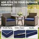 MIULEE Navy Blue 17 x 16 x 2 Outdoor Chair Cushions Waterproof Patio Chair Cushions with Adjustable Straps Set of 2 for Patio Furniture 3-Year Color Fastness Garden Sofa Couch