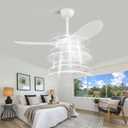 42'' Ceiling Fan no Light,Outdoor Ceiling Fan with Remote Control,3 Plastic Blades with White Finish,Suitale for Outdoor Patio,Porch,Living Room