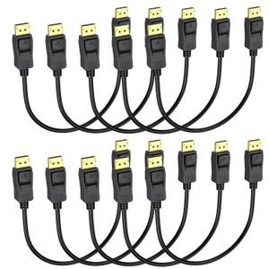 DisplayPort Cable 1 FT 10-Pack, Display Port to Display Port Cable, Gold-Plated, Supports 4K@60Hz, 2K@165Hz, Compatible for Monitor, Computer, Laptop, Graphics Card, Docking Station