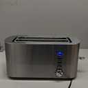 Elite Gourmet ECT4123 Long Slot 4 Slice Toaster, Extra Wide 1.5" and 5.1" Deep Slots, Bagel, Defrost & Cancel Functions, 6 Toast Shade Settings, Fits Bagels, Waffles, Artisan Breads, Stainless Steel