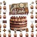 25 Pcs Escape Room Cake Topper Cupcake Toppers Escape Room Cake Decorations for Escape Room Birthday Party Decorations Mystery Escape Room Party Supplies