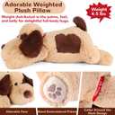meowtastic Brown Dog Weighted Stuffed Animals - 22 Inch 4.5 Pounds Weighted Plush Dog Stuffed Animals - Big Stuffed Dog Weighted Plush Pillow - Cute Plush Toys Gifts for Kids & Adults (22" 4.5 lbs) (Medium)