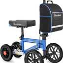 BlessReach All Terrain Steerable Knee Scooter Crutch AlternativeDeluxe Medical Scooter Double Handbrake,for Adults Injured Ankle & Foot Recovery Scooter in Blue