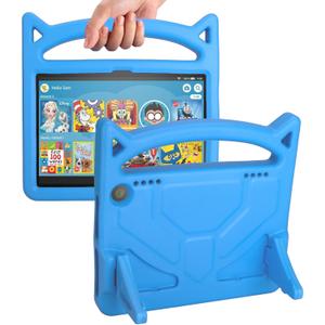 Fire HD 8 Tablet Case,Fire 8 Plus Tablet Case(Fits 12th/10th Generation, 2024/2022/2020 Release),SHREBORN Lightweight Shockproof Cases with Stand Handle for Amazon Kindle Fire HD 8 Kids Tablet,Blue