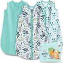 Cute Castle Baby Sleep Sack - Lightweight 100% Cotton 2-Way Zipper TOG 0.5 Infant Wearable Blanket, Newborn Essentials Toddler Sleep Clothes (3 Pack Green) 12-18 Months