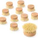 10 Pcs Bamboo Dish Brush Replacement Heads Wooden Washing Up-Brush Heads Bamboo Dish Scrubber Brush Kitchen Wood-Dish Scrubbers Washing Up Brush-Heads for Cleaning Kitchen Utensils