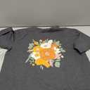 Women’s Oversized Graphic Tees Vintage Casual Drop Shoulder T-Shirt Print Summer Loose Fit Tops Flower04 Darkgrey-M
