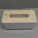 Wood Tissue Box Cover Gloves Box Holder Wooden Rectangular Tissue Box Holder for Storage on Bathroom Vanity, Countertop, Bedroom Dresser (Large(10.2 x 5.1 x 4.5), (White)