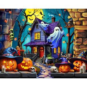 Springbok Haunted Halloween Party 1000 Piece Jigsaw Puzzle for Adults - Haunted Mansion - Unique Cut Pieces - Made in USA