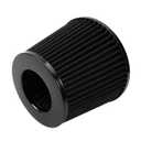 Black 3" Inlet High Flow Clamp-On Cold Air Intake Filter Cleaner 76mm Cone Replacement Dry Air Filter