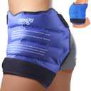 NEWGO Hip Ice Pack Wrap Cold Therapy Gel Pack for Hip Replacement Surgery, Bursitis, Sciatica Pain Relief & Swelling Relief, Reusable Cold Compress Wrap - Blue