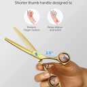 Hair Thinning Scissors Cutting Teeth Shears Professional Barber ULG Hairdressing Texturizing Salon Razor Edge Scissor Japanese Stainless Steel with Detachable Finger Ring 6.5 inch, Gold