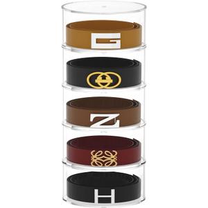 FEMELI Belt Organizer, Acrylic Belt Storage Holder for Closet & Drawer, 5-Layer Stackable Display Case for Belts, Watches, Jewelry and Ties FEMELI Belt Organizer, Acrylic Belt Storage Holder for Closet & Drawer, 5-Layer Stackable Display Case for Belts, Watches, Jewelry and Ties