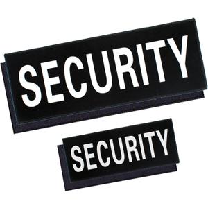Security Hook and Loop Patch Ultra Reflective Security Patch Durable Fabric Patches for Men Vest, Jacket, Carrier, Gear, Bag, Hat, Black, Pack of 2 