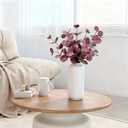 Fake Eucalyptus Stems, Artificial Silver Dollar Eucalyptus Leaves with 3 Branches, 6Pcs Purple Faux Greenery Plants Bouquet for Vase, Bathroom Farmhouse Decor