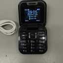 I16 Pro Mini Flip Phone, 1.77 Inch HD Display, Dual SIM 2G GSM, Foldable Design with Big Buttons, FM Radio, 32MB RAM, for Seniors Black (Black)