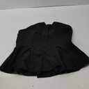 OYOANGLE Women's Strapless Ruffle Tube Top Flared Hem Peplum Bandeau Party Going Out Tops (X-Large, Black)