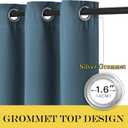 NICETOWN Smoky Blue Blackout Curtains for Bedroom/Living Room 132 Inch Length - Thermal Insulated Room Darkening Grommet Top Window Curtains (100 by 132 - Inch, 1 Panel)