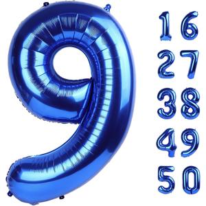 4 x 40 inch Navy Blue Number 9 Balloon Jumbo 19 29 39 90 99 Foil BalloonsGiant Large 9 Foil Balloon for Birthdays, Anniversaries, Graduations, 9th Birthday Decorations for Kids