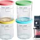 Ice Cream Sundae for Ninja Creami Deluxe Reusable Ice Cream Containers with Lids Ice Cream Container for Ninja NC500 Series, Reusable Ice Cream Organiser, 600 ml, Pack of 4