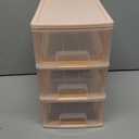 Gonice Desktop 3 Drawer Organzier, Pink Plastic Small Drawer Organizer, Desktop Organizer for Office Home and Bathroom