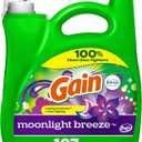 Gain Liquid Laundry Washing Detergent, Moonlight Breeze Scent 154 fl oz, 107 Loads, Lasting Freshness + Powerful Cleaning and Odor Fighting ingredients