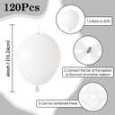 White Link Balloons,120Pcs 6Inch White Latex Linking Balloons for Birthday Baby Shower Wedding Anniversary Party Decorations