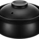 2 Pcs 38 oz Korean Stone Pot Clay Cooking Pot Set Ceramic Sizzling Hot Bowl Korean Bibimbap Soup Dolsot Bowl with Lids for Ttukbaegi and Koreans Stew