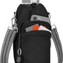 Water Bottle Bag CrossbodyInsulated Water Bottle Purse Crossbody Water Bottle Holder with Strap 40 oz (Black)