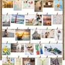 Love-KANKEI Wood Picture Photo Frame for Wall Decor 2629 inch with 30 Clips and Adjustable Twines Collage Artworks Prints Multi Pictures Organizer and Hanging Display Frames Gift Carbonized Black